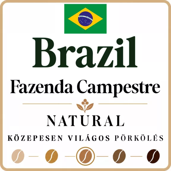 Brazil Fazenda Campestre natural fermented Specialty 88p Pörkölt kávé 125g-KV Brazil Fazenda Campestre natural fermented Specialty 88p Pörkölt kávé 125g-KV
