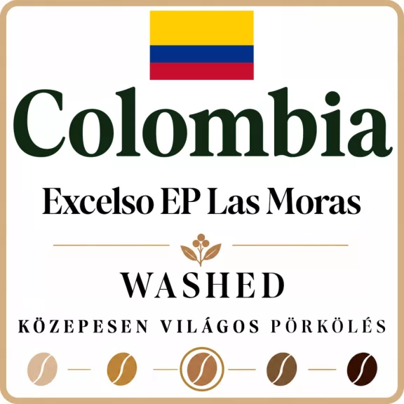 Colombia Excelso EP Las Moras washed Specialty-87p Pörkölt Kávé 1000g-KV Colombia Excelso EP Las Moras washed Specialty-87p Pörkölt Kávé 1000g-KV