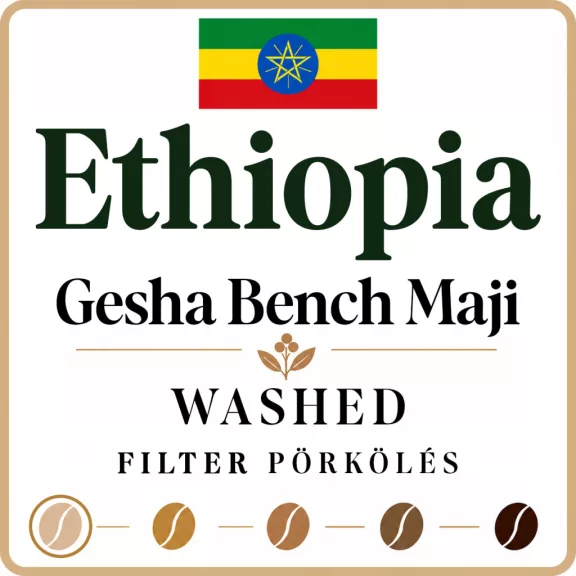 Ethiopia Gesha Bench Maji Washed Specialty-88p Pörkölt kávé 1000g-Filter Ethiopia Gesha Bench Maji Washed Specialty-88p Pörkölt kávé 1000g-Filter