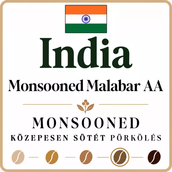 India Monsooned Malabar Roasted Coffee-10*1000g-KS - Pre-order! India Monsooned Malabar Roasted Coffee-10*1000g-KS - Pre-order!
