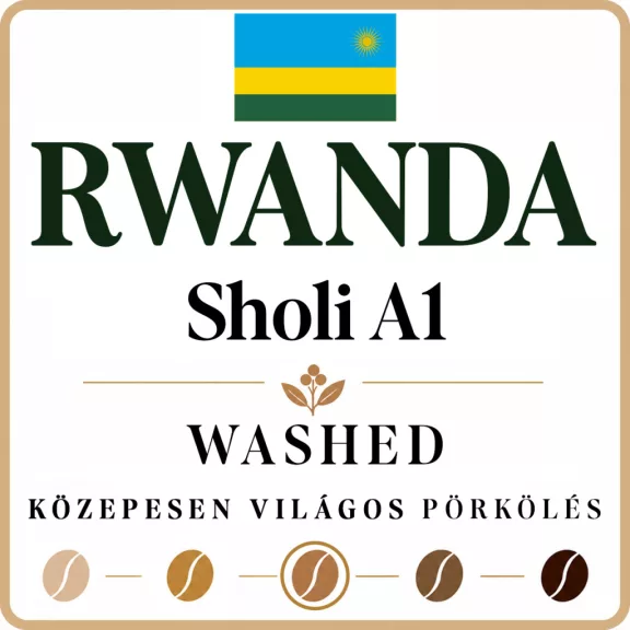 Rwanda Sholi A1 washed Specialty 87p Roasted Coffee 500g-KV Rwanda Sholi A1 washed Specialty 87p Roasted Coffee 500g-KV