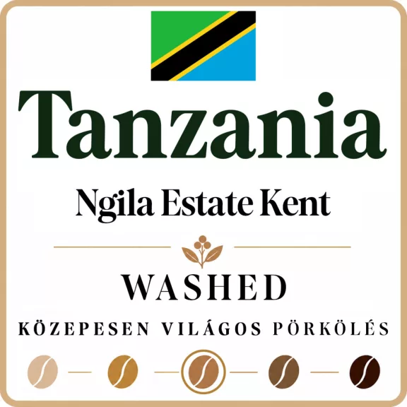 Tanzania Ngila Estate Kent washed Specialty 87p Pörkölt kávé 1000g-KV Tanzania Ngila Estate Kent washed Specialty 87p Pörkölt kávé 1000g-KV