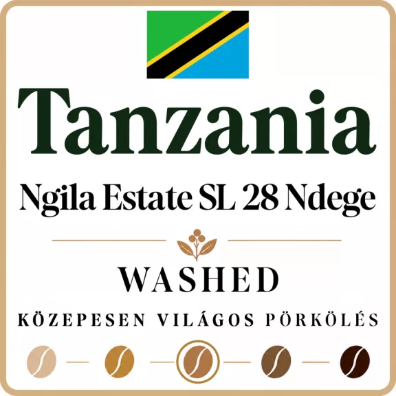 Tanzania Ngila Estate SL 28 Ndege washed Specialty 88p Pörkölt kávé 1000g-KV Tanzania Ngila Estate SL 28 Ndege washed Specialty 88p Pörkölt kávé 1000g-KV