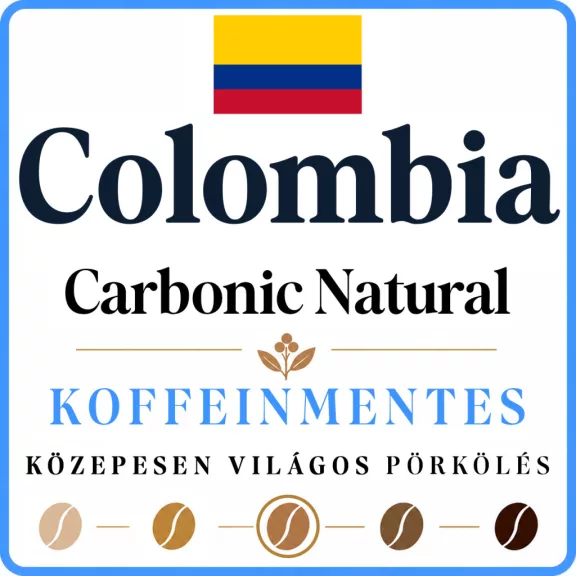 Colombia Carbonic Natural Decaffeinated Roasted Coffee 1000g-KV Colombia Carbonic Natural Decaffeinated Roasted Coffee 1000g-KV