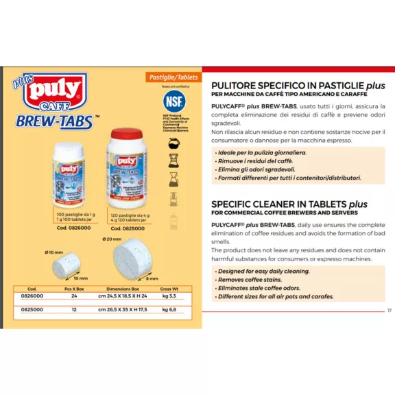 Puly Caff Filter Coffee Machines Cleaning Tablets 120 pcs/4g