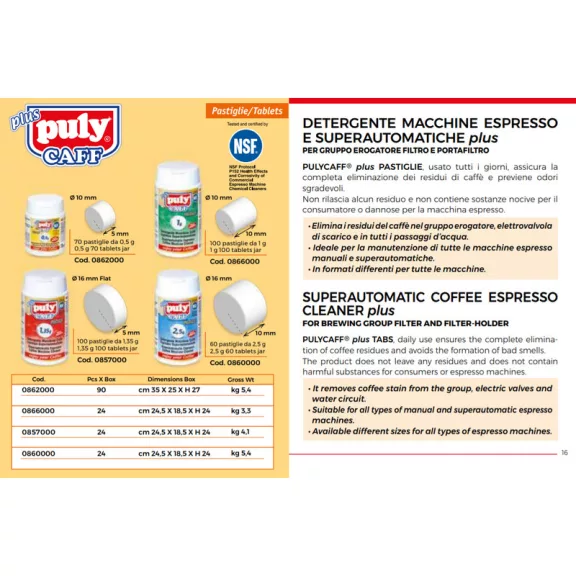 Puly Caff Coffee Machines Cleaning Tablets 60 pcs/2,5g