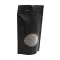 125 gr Zipper -Windowed Coffee Bag Black Stand Up Pouches