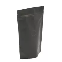   125 gr Zipper+ Valve Coffee Bag- Black Paper  Stand Up Pouches