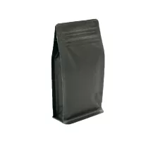125 gr zipper coffee bag Black with paper Box Bottom