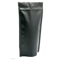 1kg  Zipper+ Valve Coffee Bag-Matt Black Stand Up Pouch