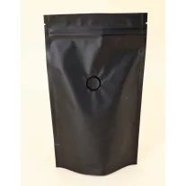 1kg  Zipper+ Valve Coffee Bag-Matt Black Stand Up Pouch