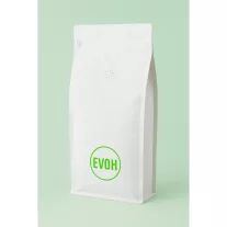 1kg Zipper + Valve Box Bottom coffee bag White EVOH