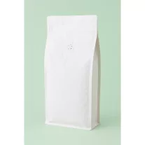 1kg Zipper + Valve Box Bottom coffee bag White EVOH