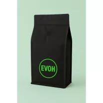 1kg Zipper + Valve Box Bottom coffee bag Black EVOH