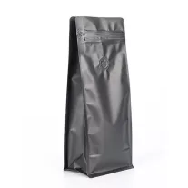 1kg Zipper + Valve Box Bottom coffee bag Black EVOH