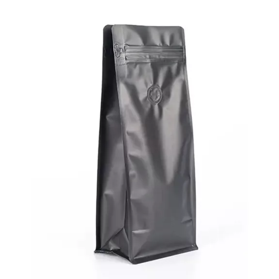 1kg Zipper + Valve Box Bottom coffee bag Black EVOH 1kg Zipper + Valve Box Bottom coffee bag Black EVOH