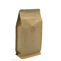 1kg Zipper + Valve Box Bottom Coffee Bag-Natural Paper