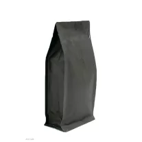 1kg Zipper + Valve Box Bottom Coffee Bag Black
