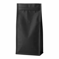 1kg Zipper + Valve Box Bottom Coffee Bag Black