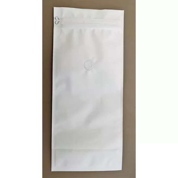 1kg Zipper + Valve Box Bottom Coffee Bag-matt White 1kg Zipper + Valve Box Bottom Coffee Bag-matt White