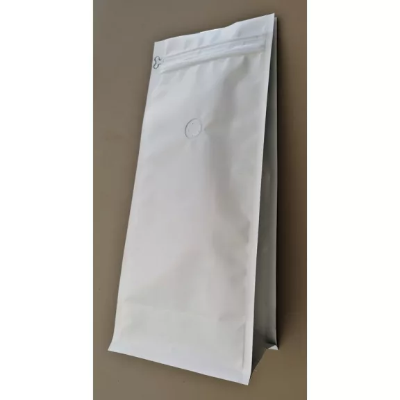1kg Zipper + Valve Box Bottom Coffee Bag-matt White 1kg Zipper + Valve Box Bottom Coffee Bag-matt White