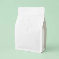 250 gr MF Zipper + Valve Box Bottom coffee bag White EVOH