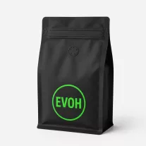   250 gr MF Zipper + Valve Box Bottom coffee bag Natural Black EVOH