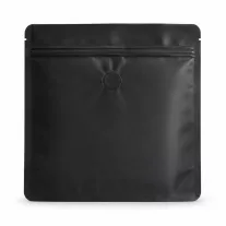 250 gr Zipper + Valve  Coffee Bag -Black-MF Flat