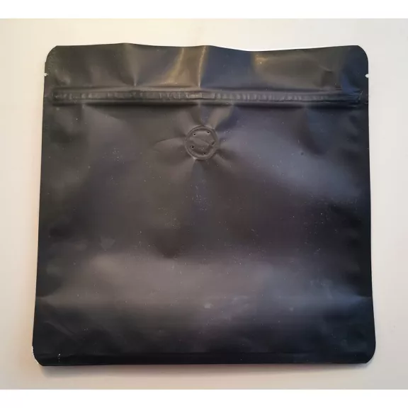 250 gr Zipper + Valve  Coffee Bag -Black-MF Flat