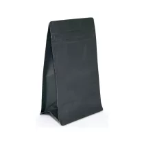   250 gr MF Zipper + Valve Box Bottom coffee bag Natural paper Black