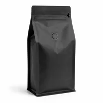   250 gr MF Zipper + Valve Box Bottom coffee bag Natural paper Black