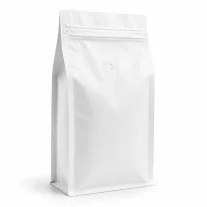   250 gr MF Zipper + Valve Box Bottom coffee bag Natural paper White