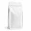 250 gr MF Zipper + Valve Box Bottom coffee bag Natural paper White
