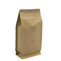 250 gr Zipper+ Valve Coffee Bag -Natural Paper Box Bottom