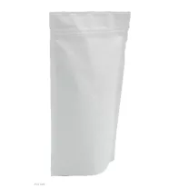 500 gr Zipper + Valve Coffee Bag -White Stand Up Pouches