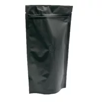 500 gr Zipper+ Valve Coffee Bag--Matt Black Stand Up Pouches