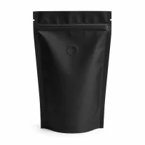 500 gr Zipper+ Valve Coffee Bag--Matt Black Stand Up Pouches