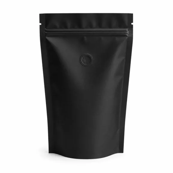 500 gr Zipper+ Valve Coffee Bag--Matt Black Stand Up Pouches 500 gr Zipper+ Valve Coffee Bag--Matt Black Stand Up Pouches