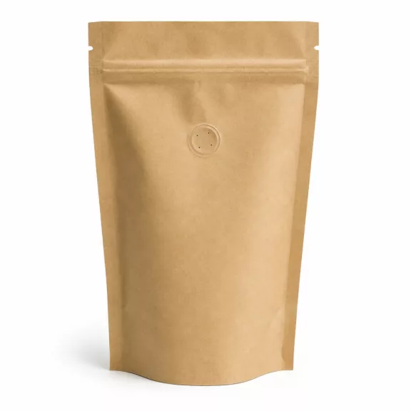 500 gr Zipper + Valve Coffee Bag --natural paper Stand Up Pouches 500 gr Zipper + Valve Coffee Bag --natural paper Stand Up Pouches