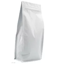 500 gr Zipper+ Valve Box Bottom Coffee Bag White